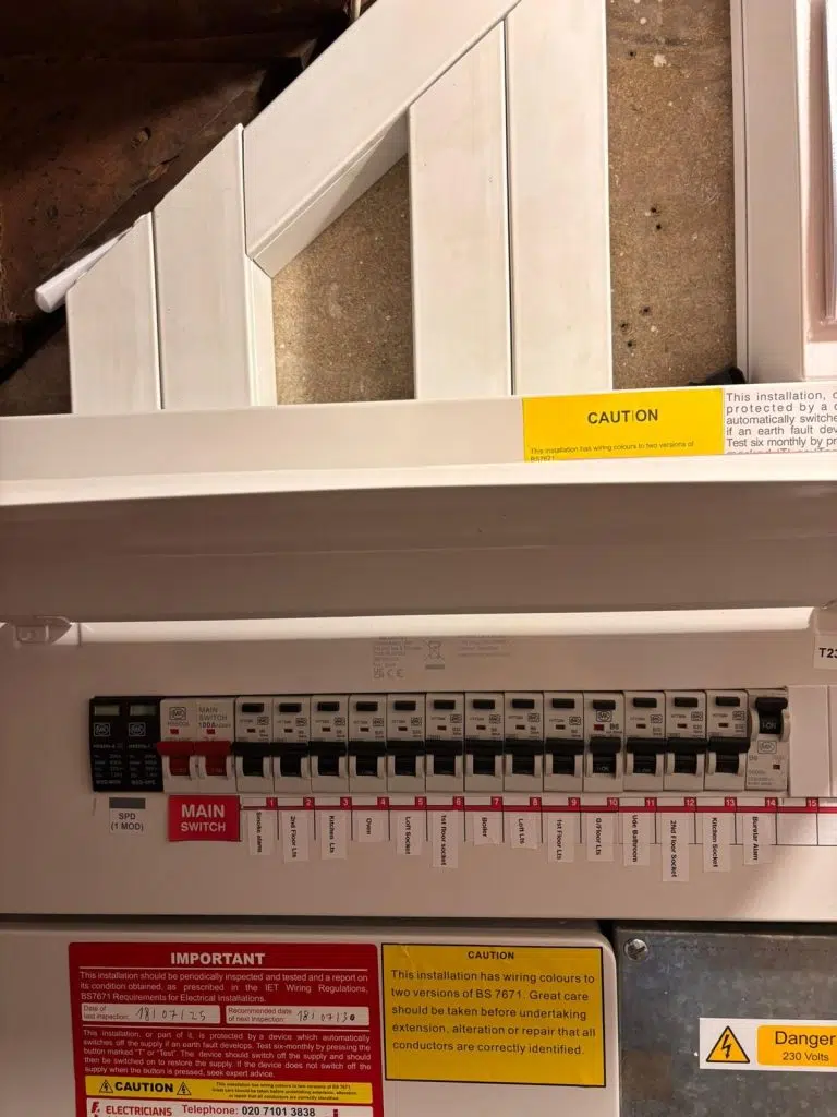 New consumer unit installed following failed EICR