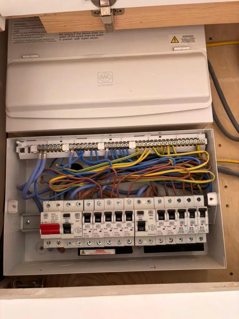 Modern fuse board with full RCD protection