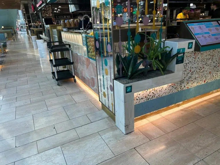 Commercial LED lighting upgrade for a restaurant in a busy shopping centre