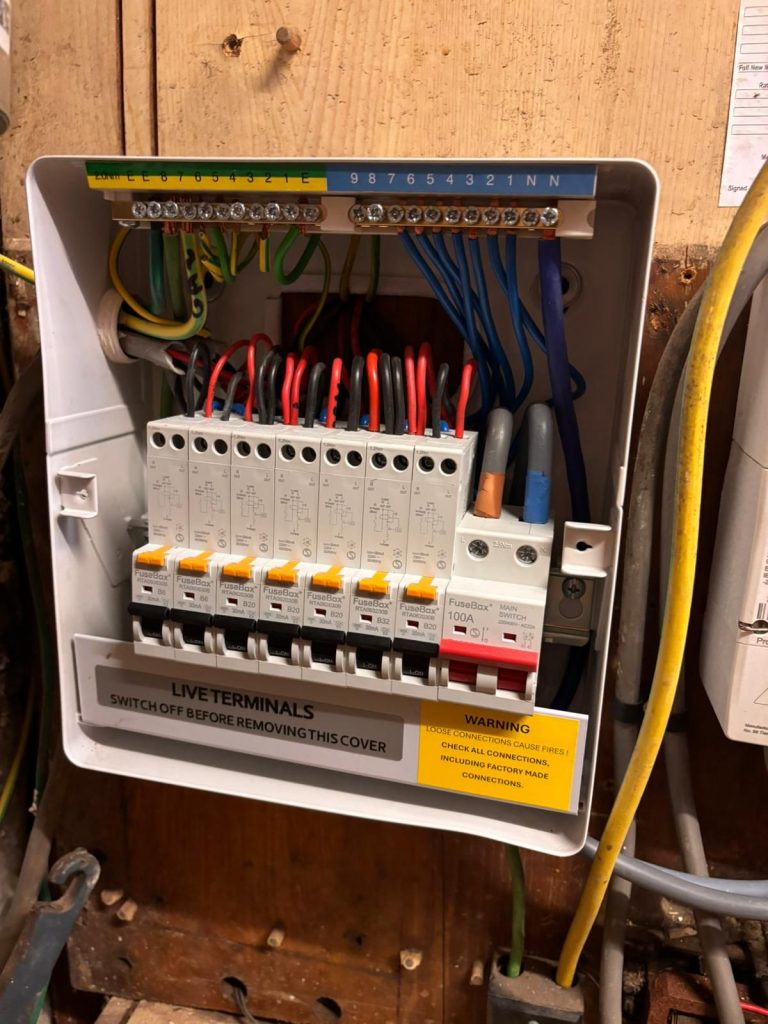 New fuse board installation in residential property