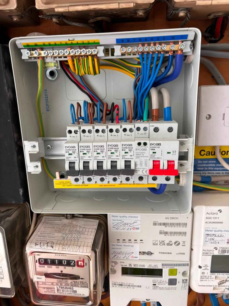 New metal-clad consumer unit installed in Kensington and Chelsea